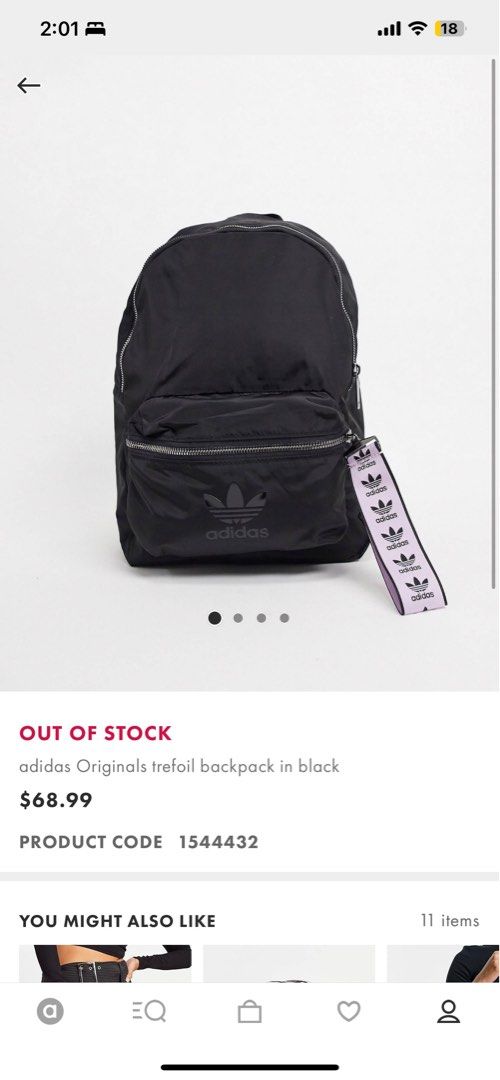 Adidas originals trefoil on sale backpack in black