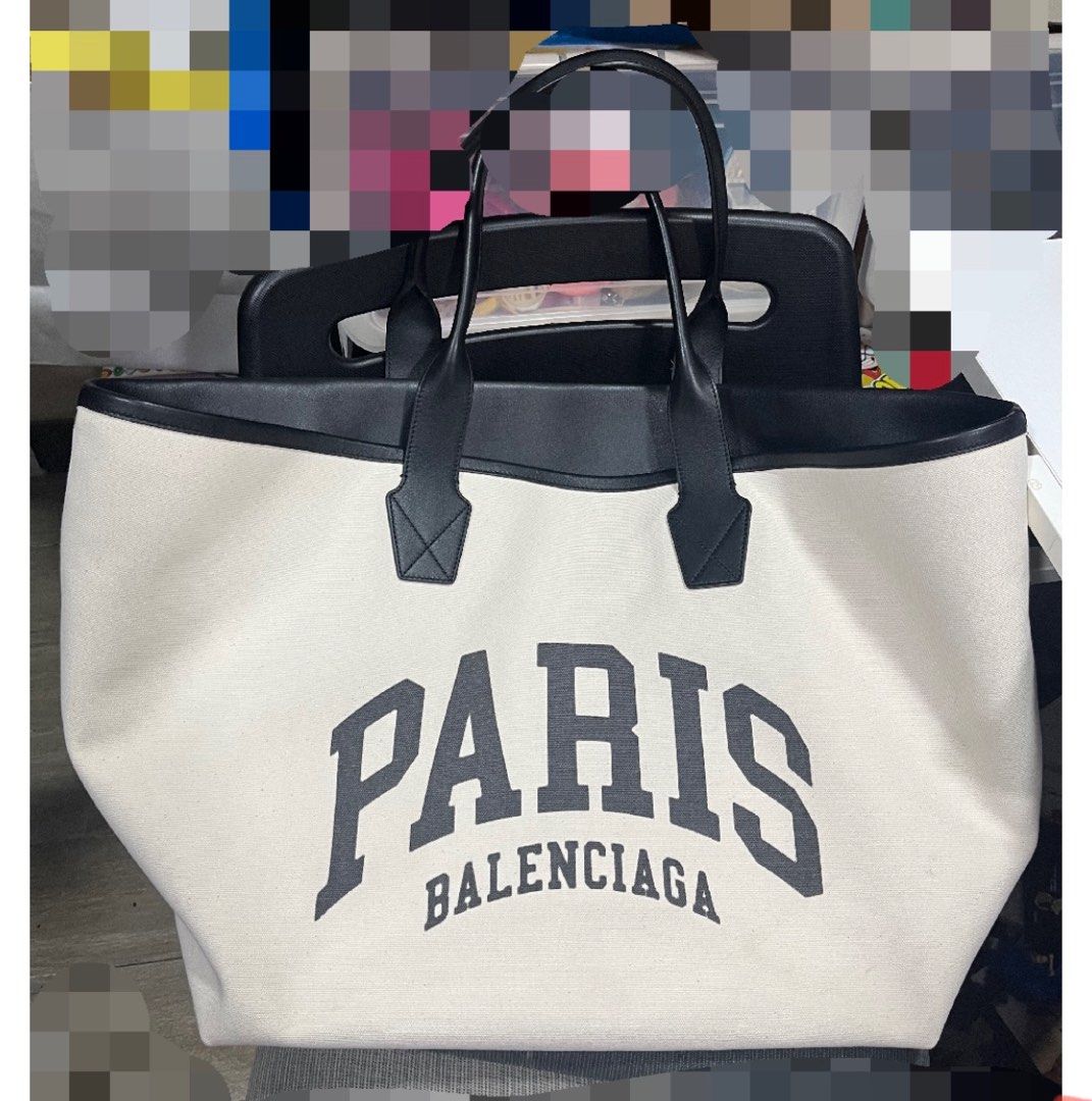 BALENCIAGA 巴黎世家Paris jumbo large tote bag in beige, 名牌, 手袋