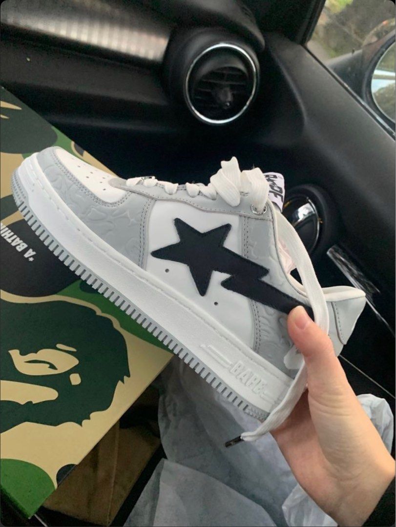 Bapestas grey and black, Mens Fashion, Footwear, Sneakers on Carousell
