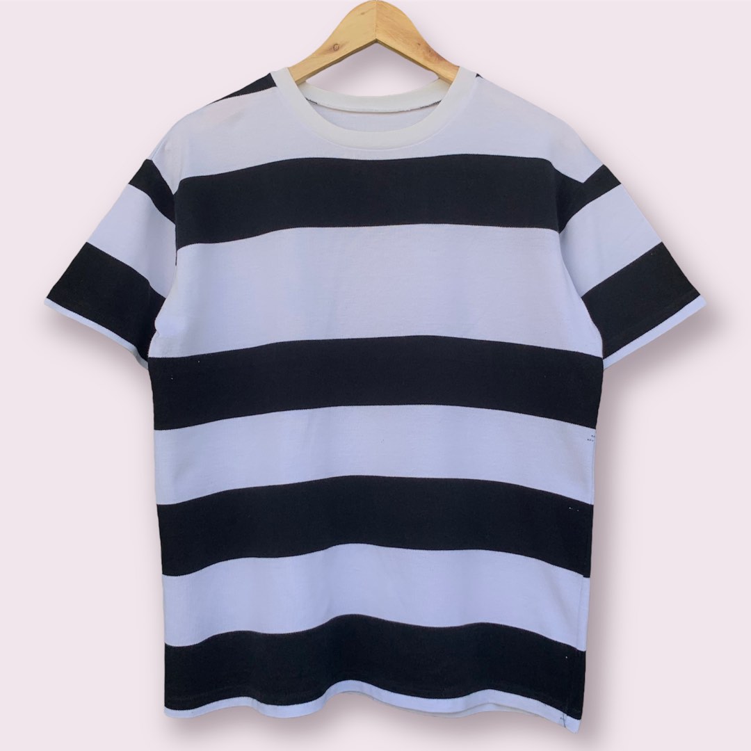 Black & White Striped Tee, Men's Fashion, Tops & Sets, Tshirts & Polo