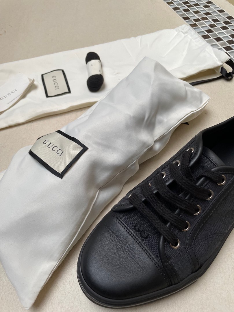 Gucci canvas trainers shop