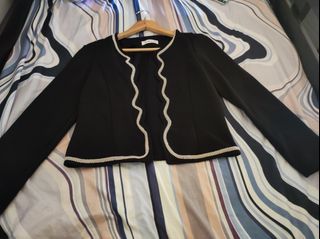Black office cardigan coat