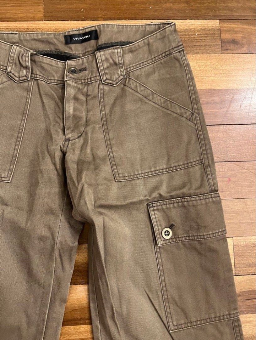 Brown Low Waisted y2k Cargo Pants