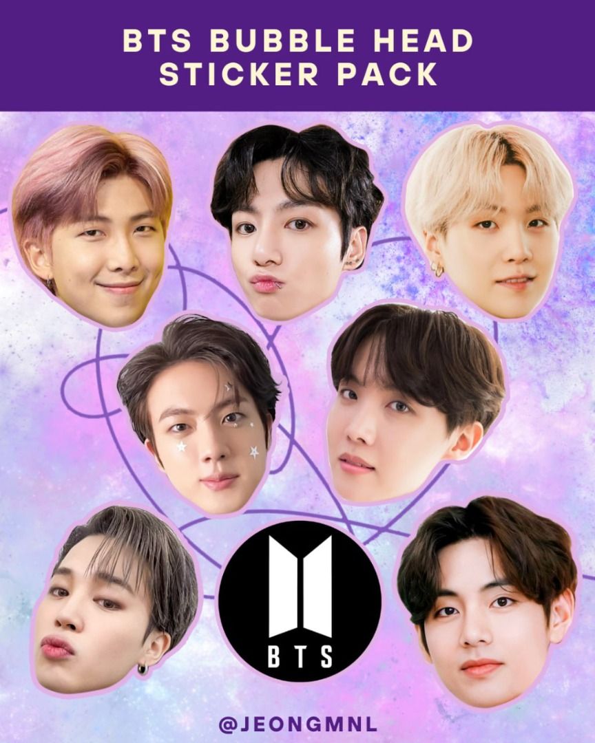 BTS Sticker Pack (10pcs stickers per pack), Hobbies & Toys, Stationary