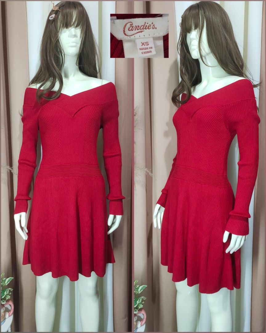 Red sweater hot sale swing dress