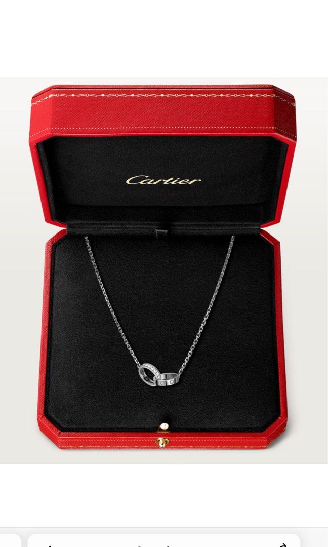 Cartier love necklace clearance white gold diamonds