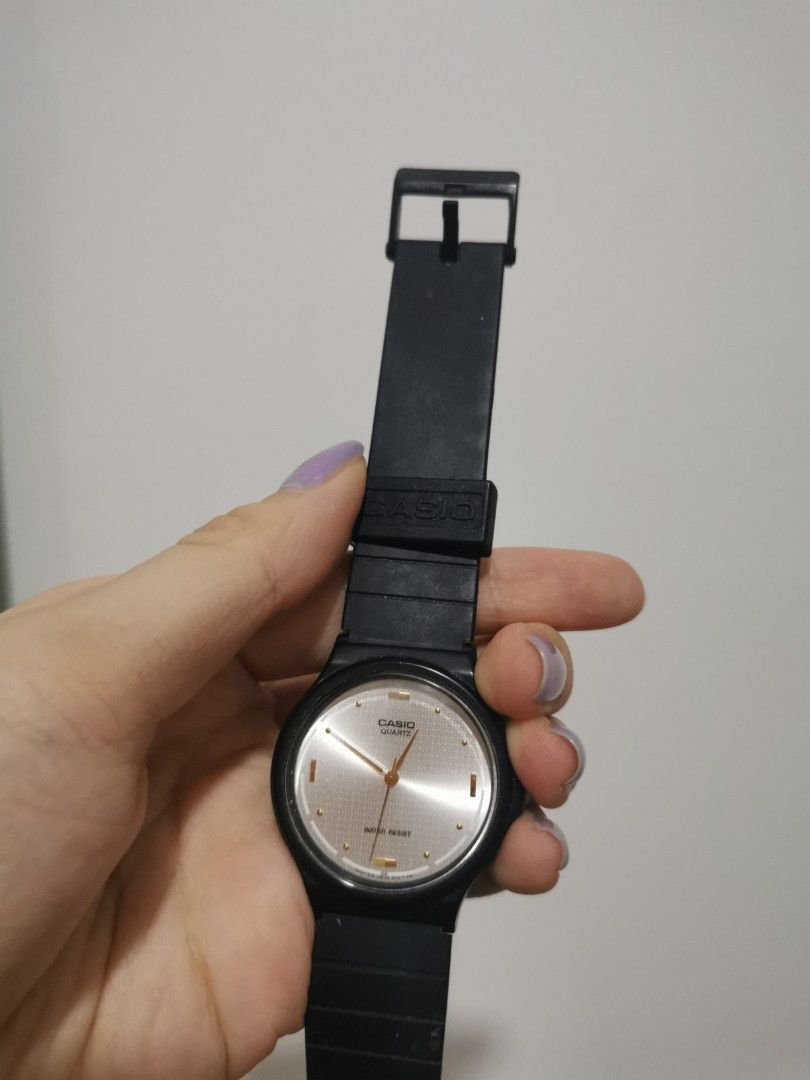 Casio black belt watch store