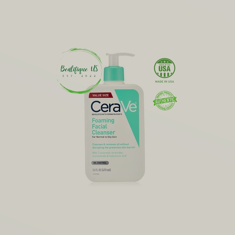 CeraVe Foaming Facial Cleanser Value Size 16 OZ (473ml), Beauty