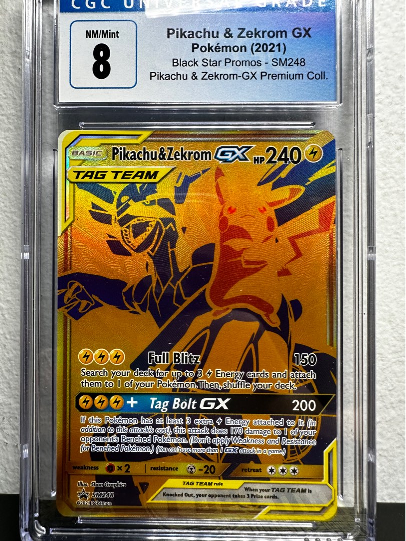 Pikachu & Zekrom GX - SM248 - CGC 9.5 - Black Star Promos - Gold Rare –  Squeaks Game World