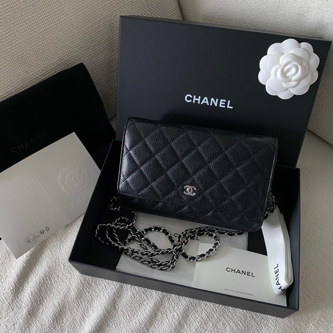 Chanel classic WOC wallet on chain GHW, Luxury, Bags & Wallets on Carousell
