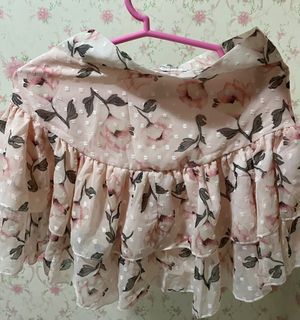 Chiffon Floral Crop Top & Skirt