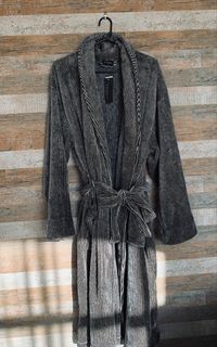 Chisel Fleece Grey Striped Robe