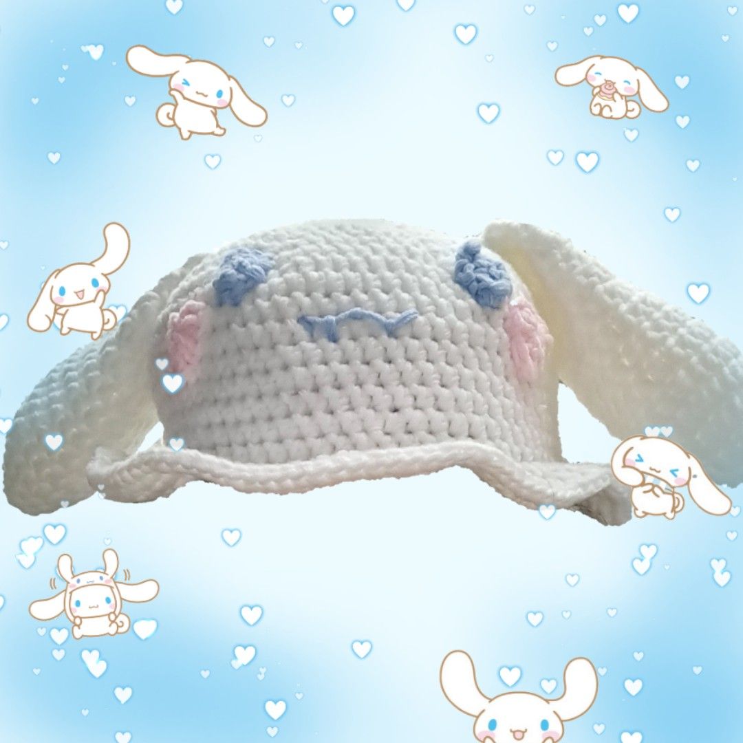 Cinnamoroll Crochet Bucket Hat Custom Crochet Bucket Hats, Women's