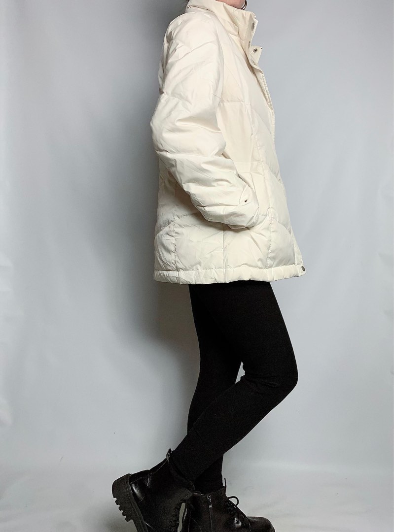 (SOLD) Cream puffer jacket, Lightweight puffer jacket, Travel jacket