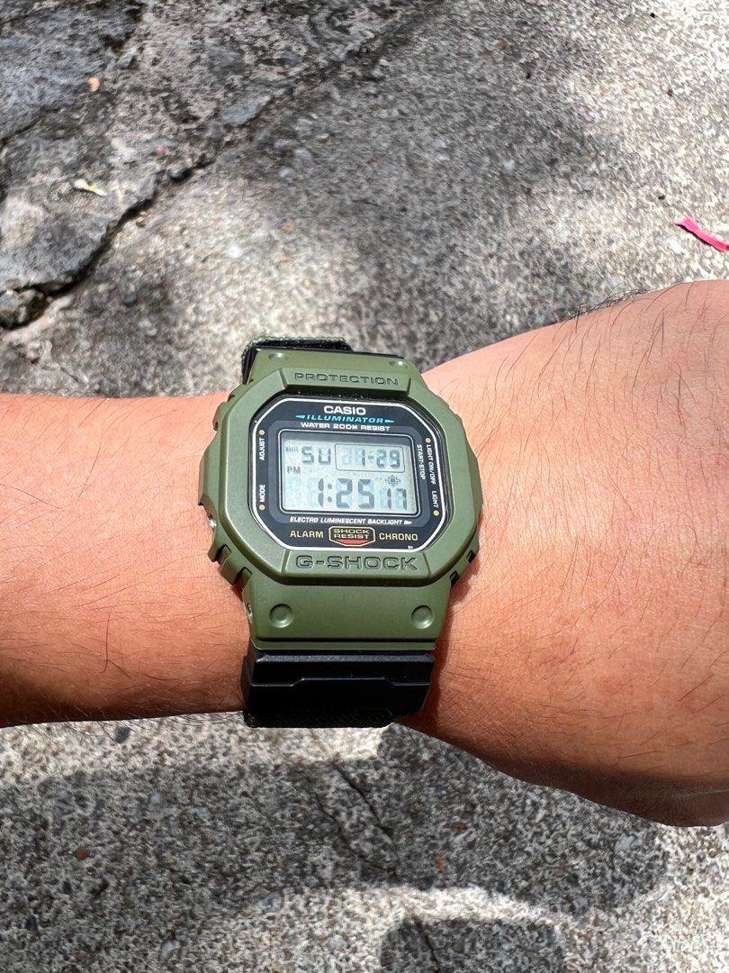 Dw5600 army green custom Men s Fashion Watches Accessories
