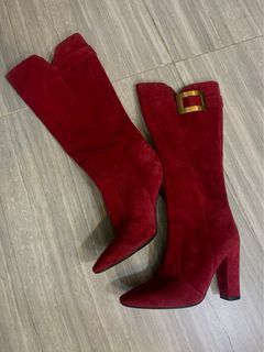 EXTREMELY LIMITED ROGER VIVIER SUEDE RED BOOTS