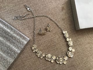 Floral Earrings and Necklace