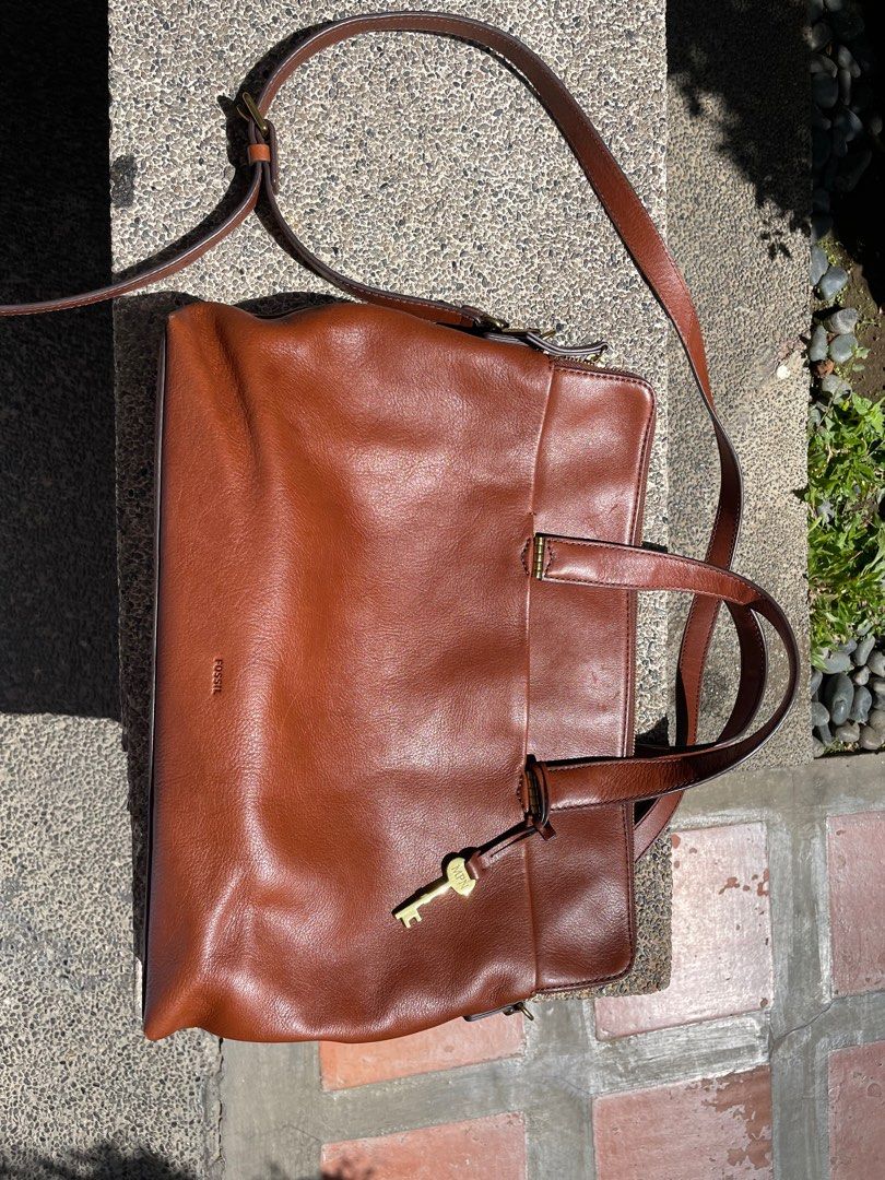 FOSSIL leather laptop document bag