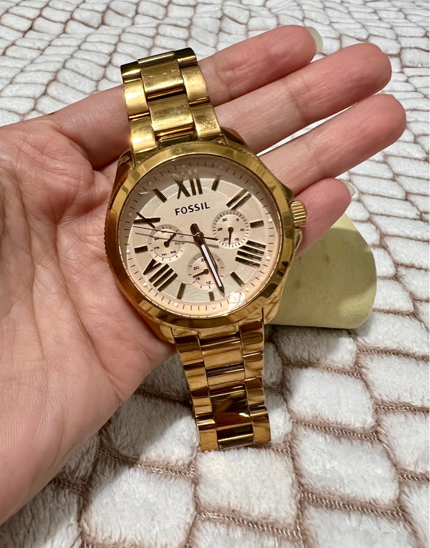 Fossil rose gold on sale watch men