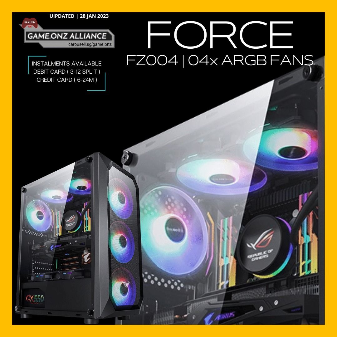 GAMING DESKTOP PC BUILD FORCE FZ004 | AMD RYZEN 5 3600 5600 5600X 5700X ...