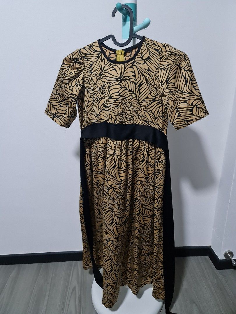 Girls Raya Long Dress Black Gold Babies Kids Babies Kids