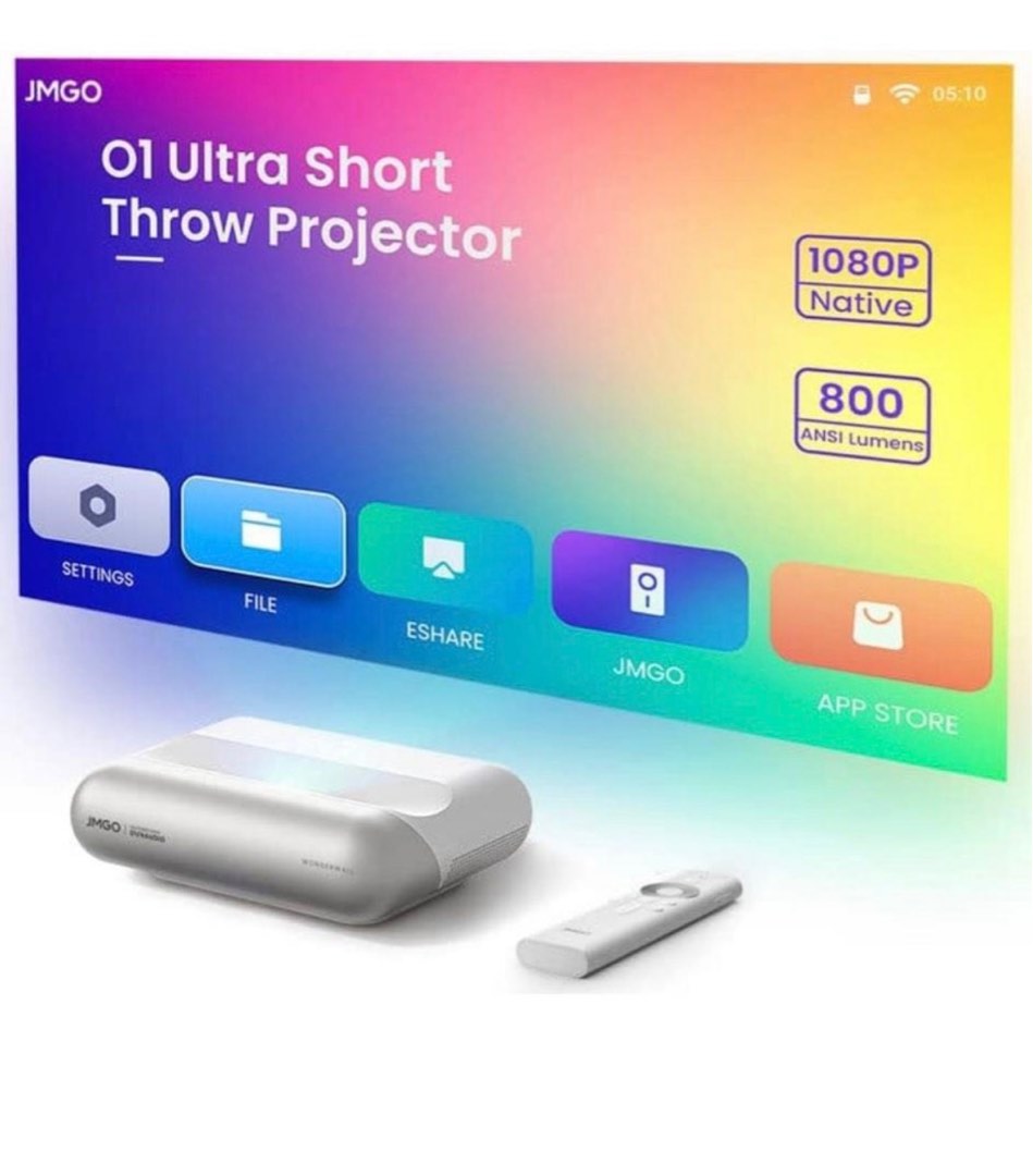 (Global version) JMGO 01 ULTRASHORT THROW SMART LED PROJECTOR, TV