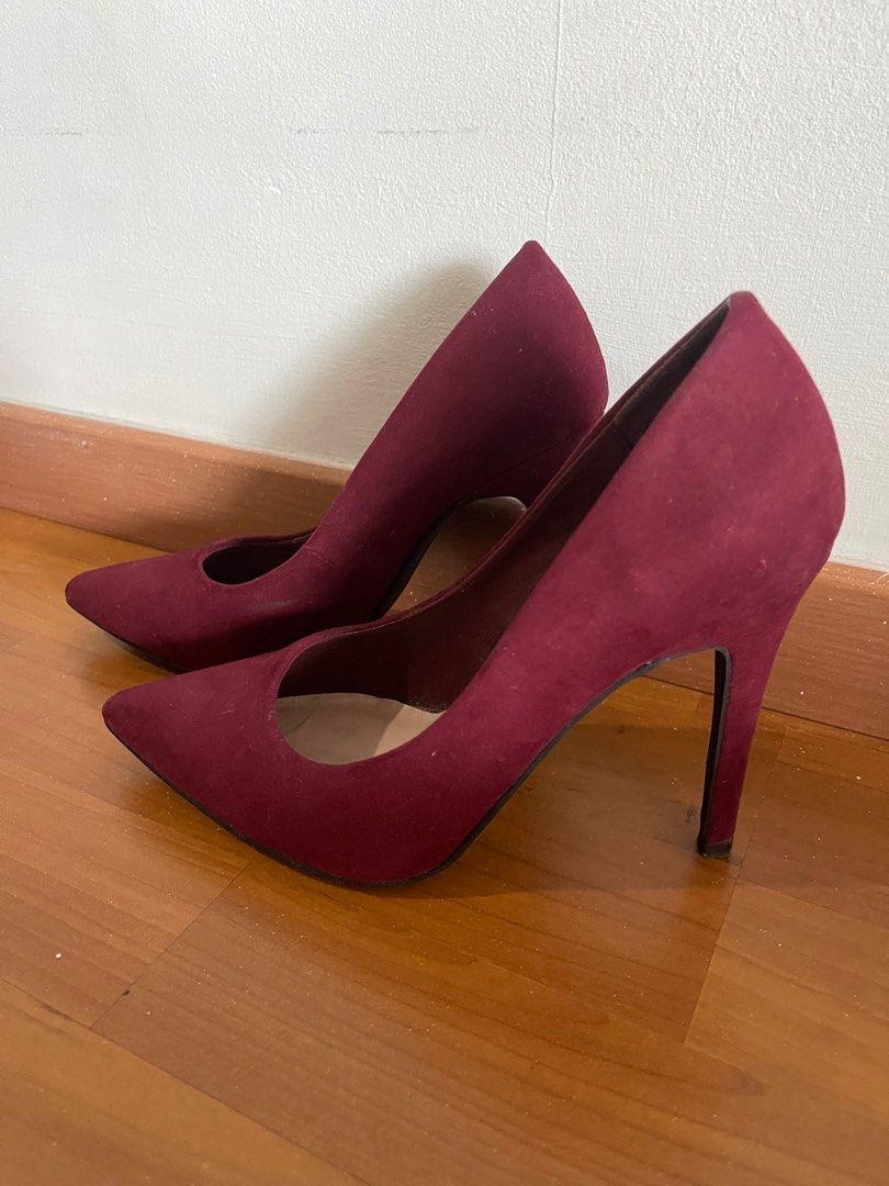 Red and cheap black lace heels
