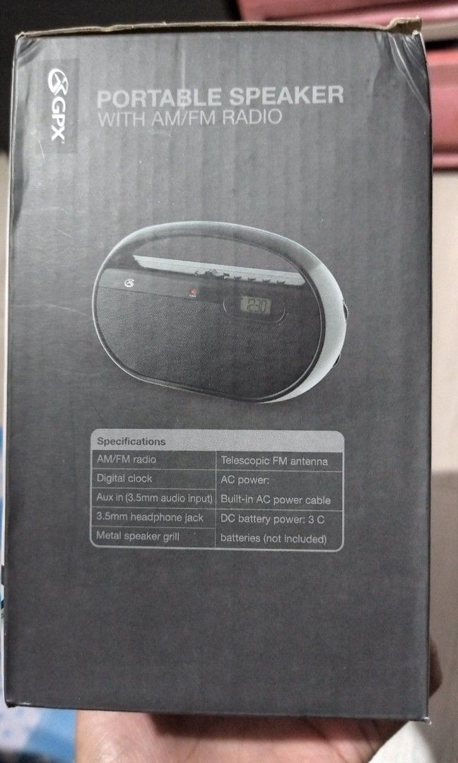 GPX Portable Speaker with AM/FM Radio, Audio, Portable Music Players on