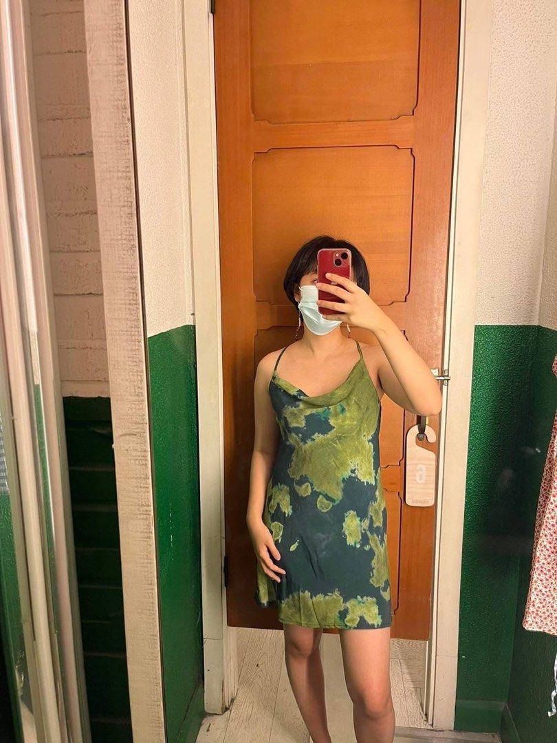 Green Cowl Neck Dress, Women's Fashion, Dresses & Sets, Dresses on Carousell