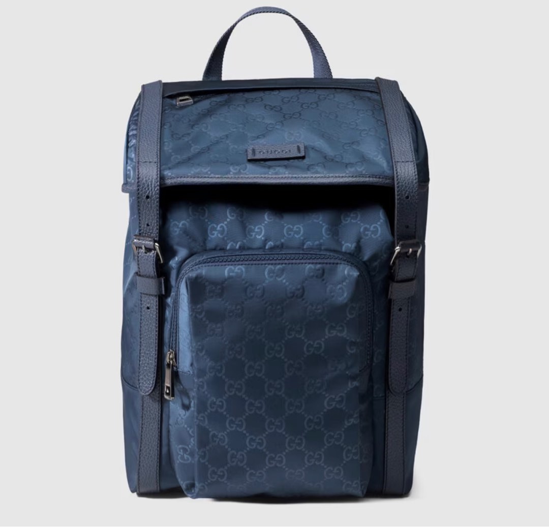 Gucci Backpack nylon navy blue, Men's Fashion, Bags, Backpacks on Carousell