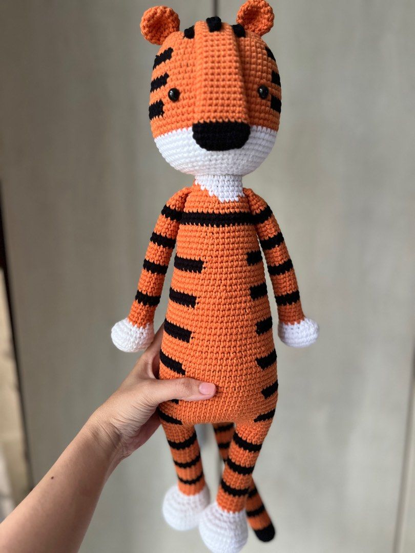 Handmade crochet toys - Tiger (Category: Handmade Craft) located in Singapore. Submitted by zane.store_ (Listing ID 1212120283, Image 3). Description: Handmade crochet tiger Size : approximately 50cm tall Price exclude delivery charge .