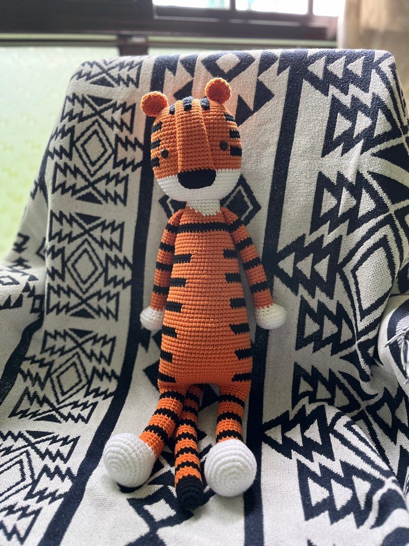 Handmade crochet toys - Tiger (Category: Handmade Craft) located in Singapore. Submitted by zane.store_ (Listing ID 1212120283, Image 2). Description: Handmade crochet tiger Size : approximately 50cm tall Price exclude delivery charge .