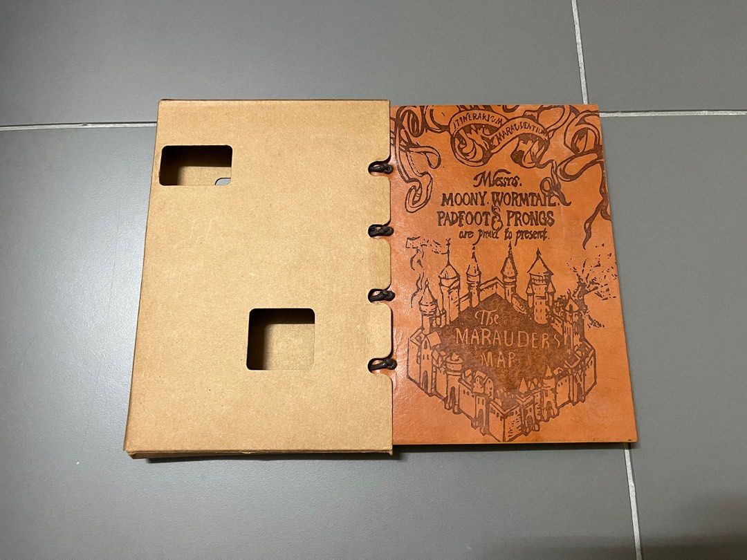 Harry Potter Marauder’s Map Leather Notebook, Hobbies & Toys ...