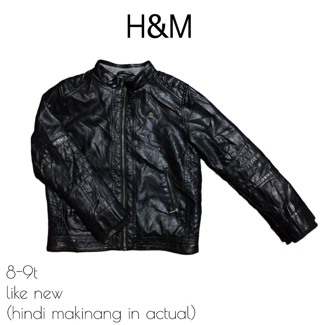 H M Leather Jacket Babies Kids Babies Kids Fashion on Carousell