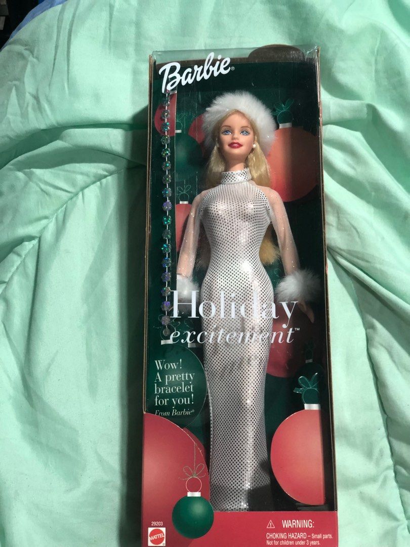 Holiday Excitement Barbie Doll (Category: Kids Toys) located in Imus. Submitted by verjel-31076 (Listing ID 1212211125, Image 2). Description: free bracelet from Barbie Size 13 inches x 4.5 inches (box) Collection.