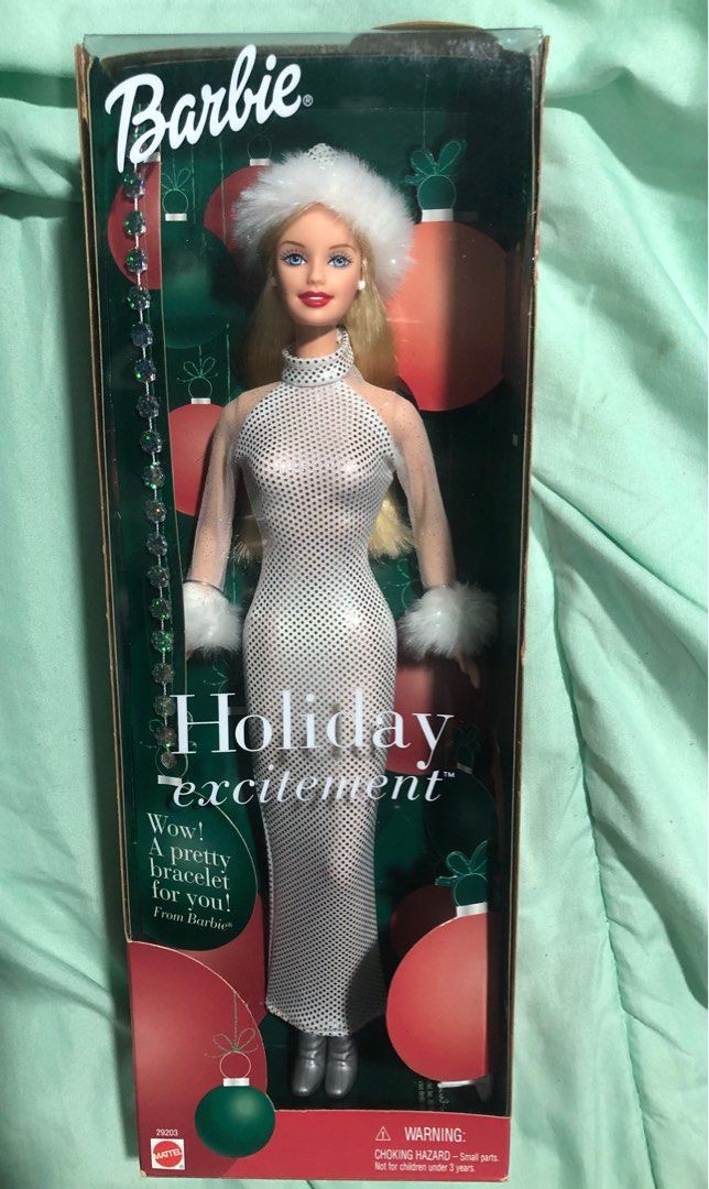 Holiday Excitement Barbie Doll (Category: Kids Toys) located in Imus. Submitted by verjel-31076 (Listing ID 1212211125, Image 3). Description: free bracelet from Barbie Size 13 inches x 4.5 inches (box) Collection.