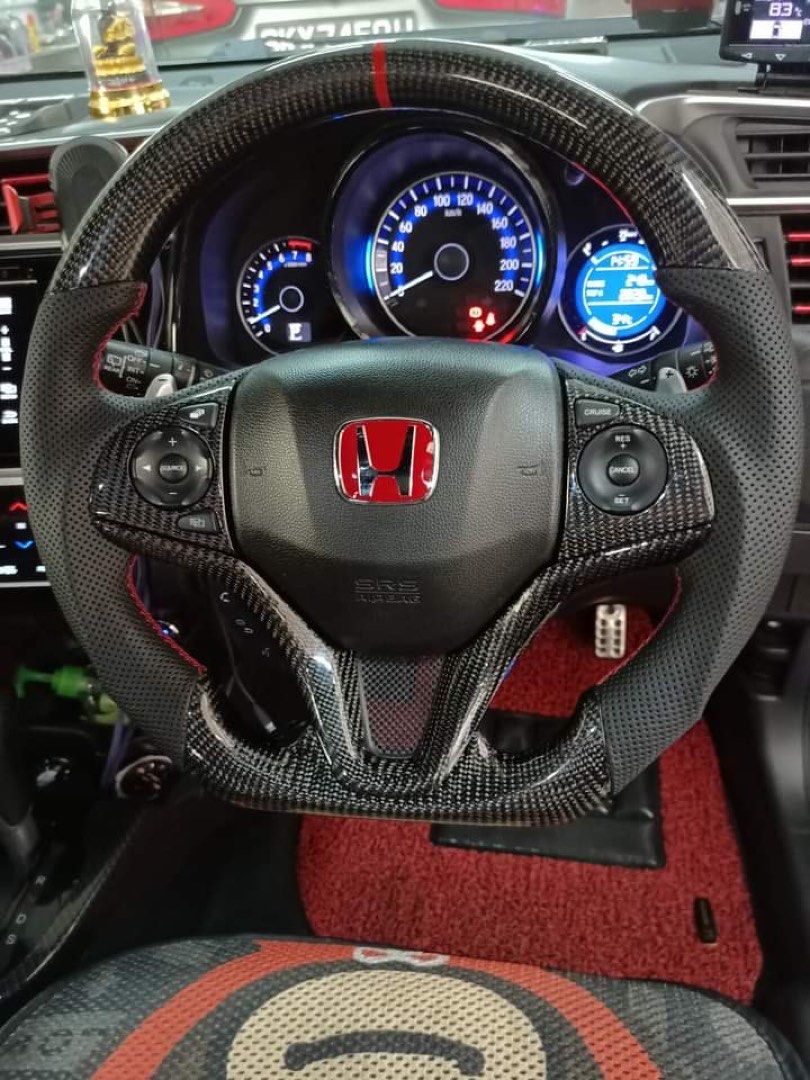 Honda jazz Gk5 carbon fiber Steering Wheel, Car Accessories