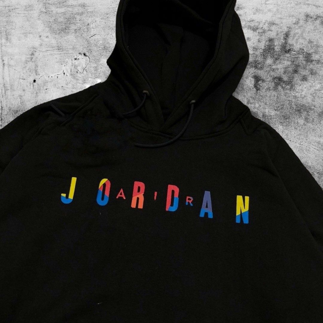Hoodie Air Jordan 22 Rainbow Hitam Fesyen Pria Pakaian Baju Luaran di Carousell