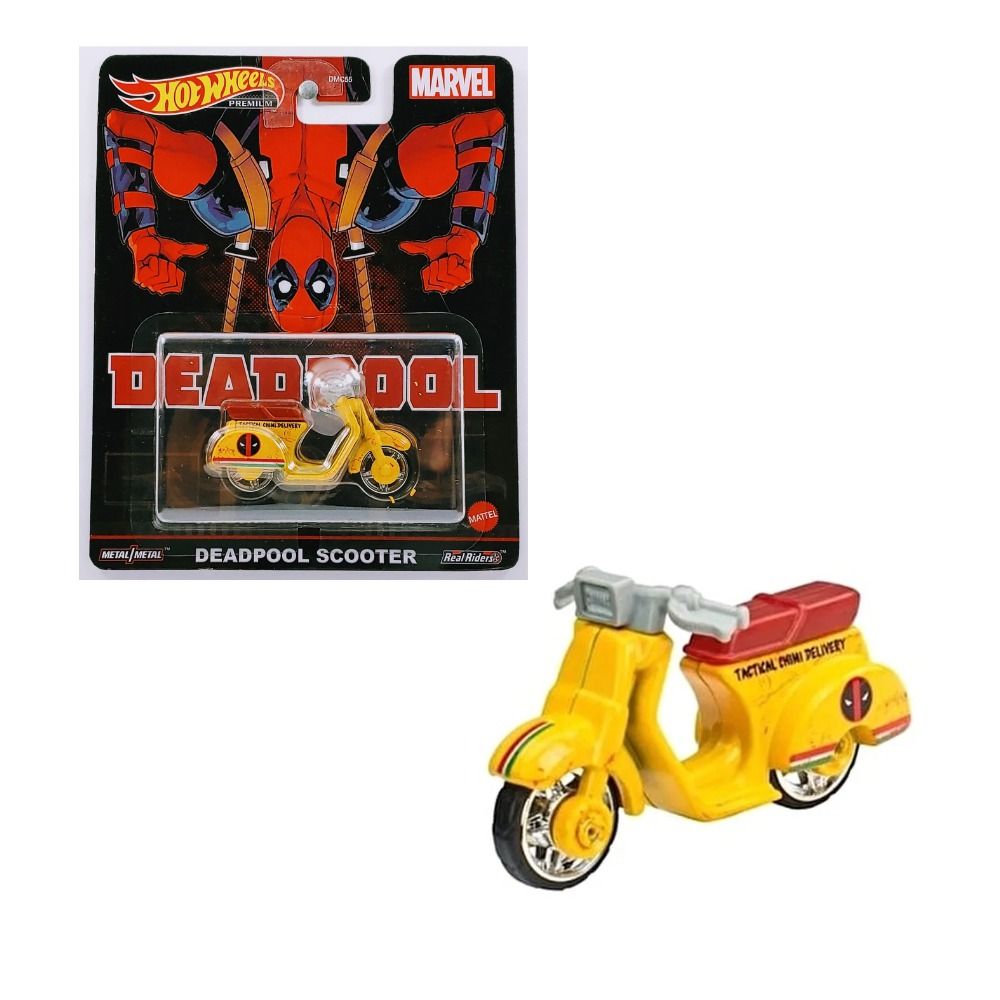 Hot Wheels 1/64 Scale Deadpool Scooter Diecast Car, Hobbies & Toys