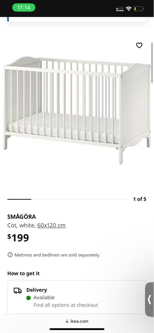 IKEA cot, Babies & Kids, Baby Nursery & Kids Furniture, Cots & Cribs on