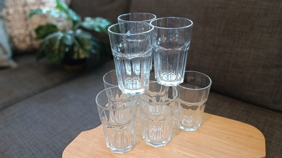 IKEA Large Drinking Glasses / Cups (Set of 9) / POKAL Style, 傢俬＆家居, 廚具和 ...