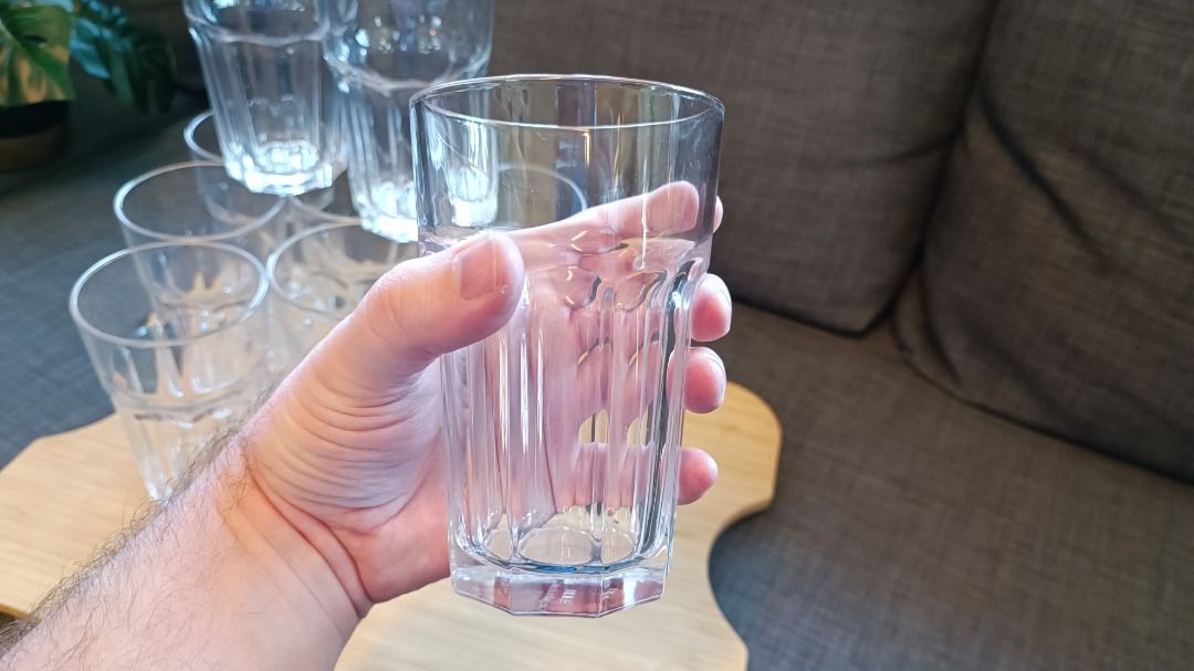IKEA Large Drinking Glasses / Cups (Set of 9) / POKAL Style, 傢俬＆家居, 廚具和餐具, 餐具和餐具 Carousell