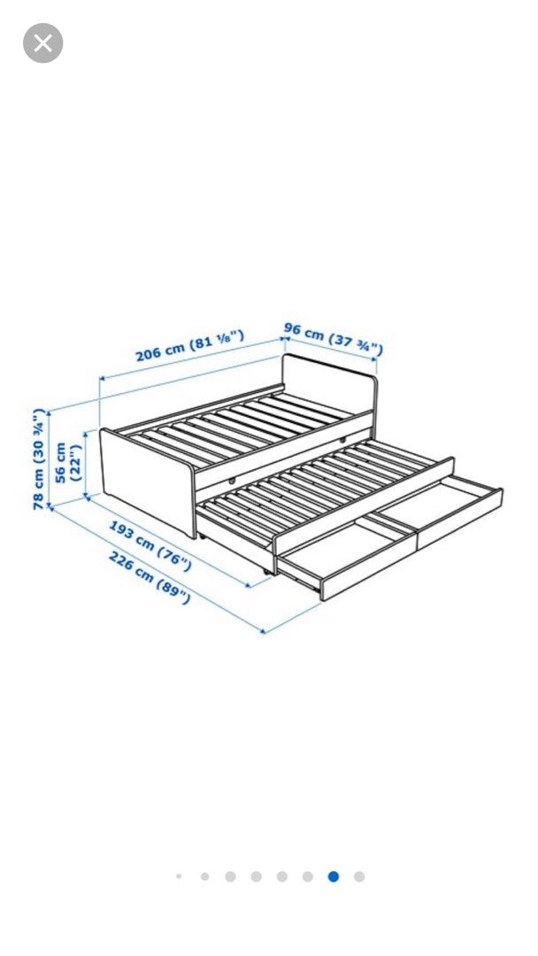 Ikea Slakt bed frame with underbed and storage, Furniture & Home Living