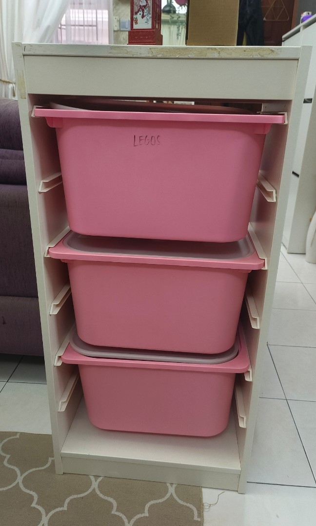 IKEA STORAGE WITH BOX & COVER TROFAST, Furniture & Home Living, Home