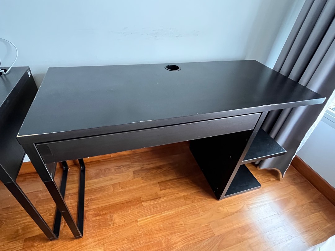 IKEA study table with shelves MICKE, Furniture & Home Living