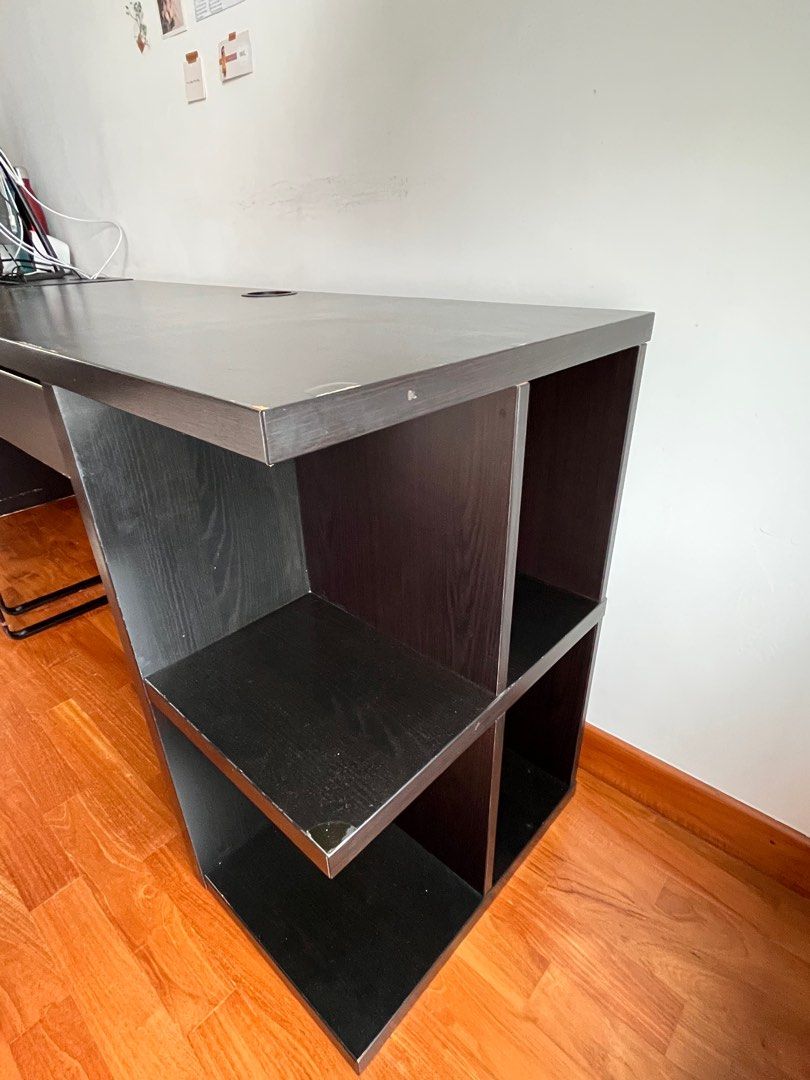 IKEA study table with shelves MICKE, Furniture & Home Living