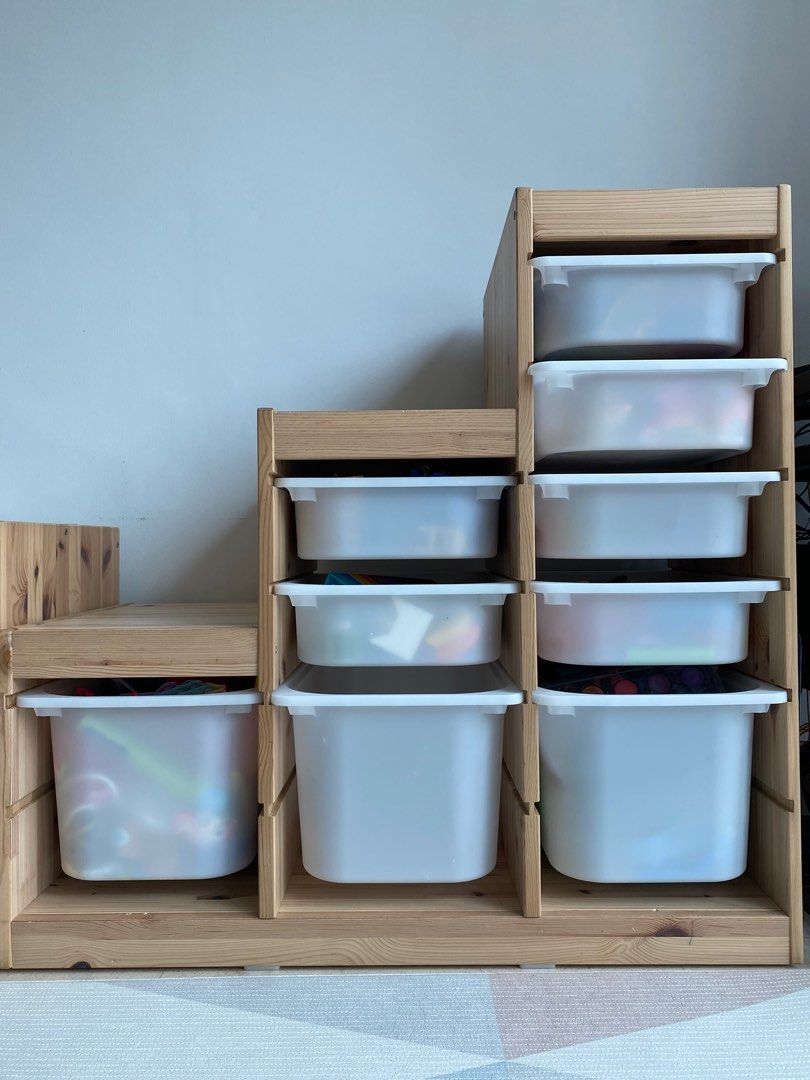 IKEA TROFAST Frame, light white stained pine, Furniture & Home Living