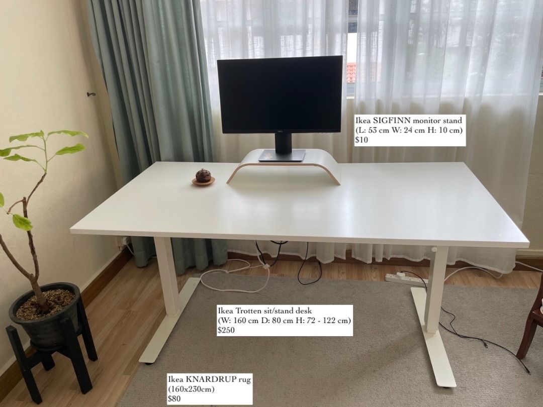 Ikea Trotten sit/stand desk, Furniture & Home Living, Furniture, Tables & Sets on Carousell