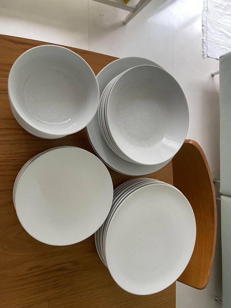 IKEA white dinnerware set, Furniture & Home Living, Kitchenware
