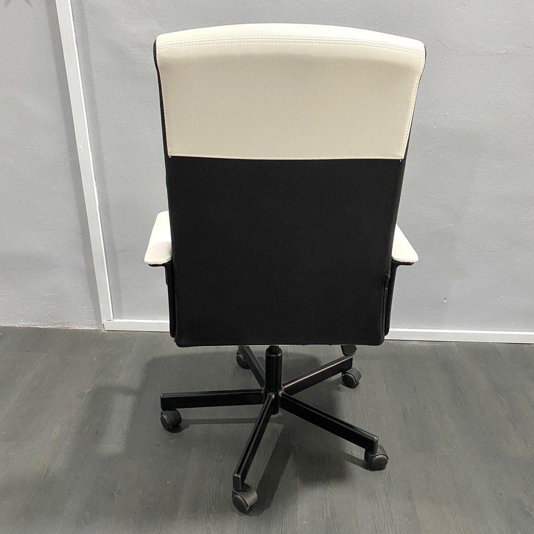 Ikea White Millberget Swivel Office Chair Kerusi Pejabat, Furniture